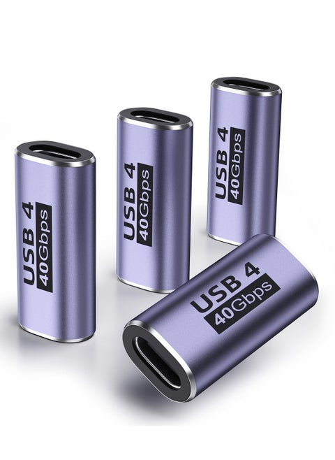 USB C Female to Adapter (4 Pack) Coupler with 40 Gbps PD 100W 8K 60hz Video Compatible for Thunderbolt 4/3, MacBook Pro/Air, USB-C HUB, Magsafe and More Type DevicesUSB C Female to Adapter (4 Pack) Co