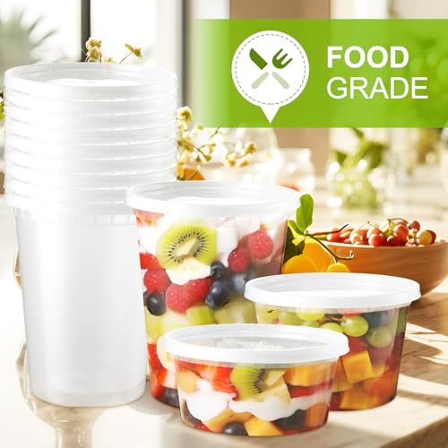 NEEBAKE 100 Set 8 oz Deli-Containers-with-Lids-Airtight-Plastic-Food-Storage-Containers-with-Lids-Soup-Slime-Overnight-Oat-To-Go-Containers - Image 3