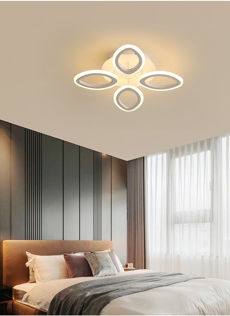 Goeco - Dimmable LED Ceiling Light with Remote Control White Flower Shape Design 45W Acrylic - Image 1