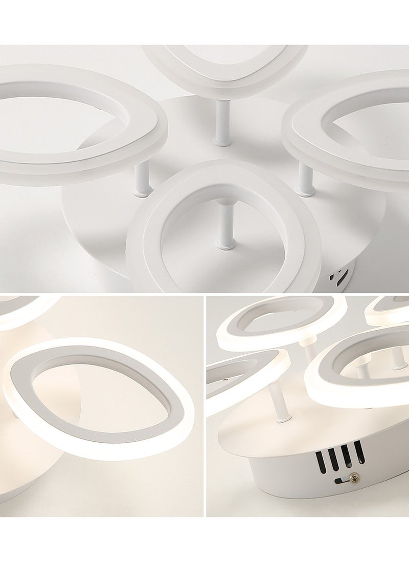 Goeco - Dimmable LED Ceiling Light with Remote Control White Flower Shape Design 45W Acrylic - Image 1