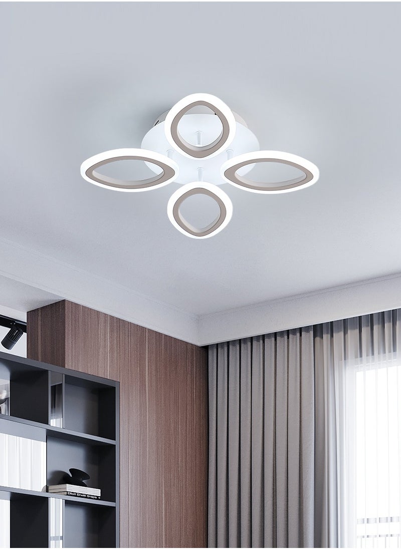 Goeco - Dimmable LED Ceiling Light with Remote Control White Flower Shape Design 45W Acrylic - Image 1