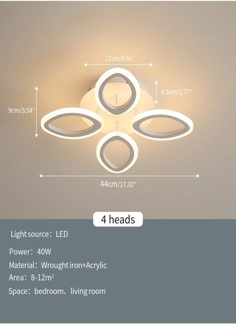 Goeco - Dimmable LED Ceiling Light with Remote Control White Flower Shape Design 45W Acrylic - Image 1