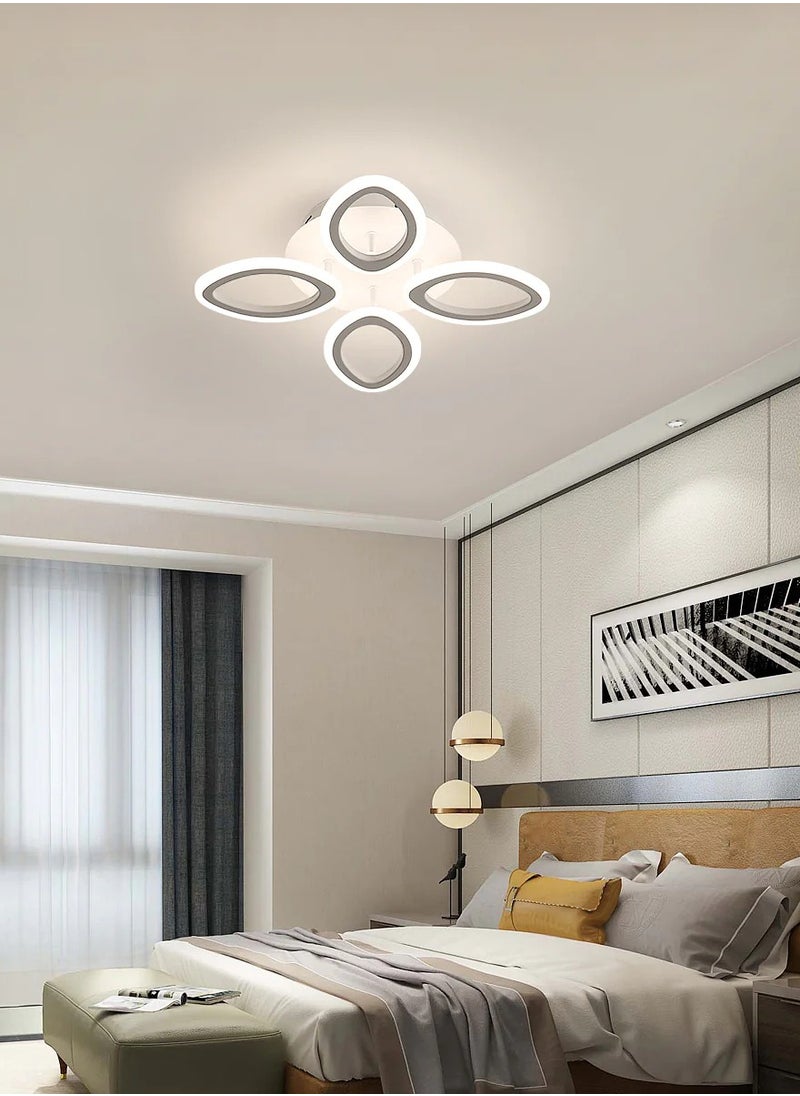 Goeco - Dimmable LED Ceiling Light with Remote Control White Flower Shape Design 45W Acrylic - Image 1