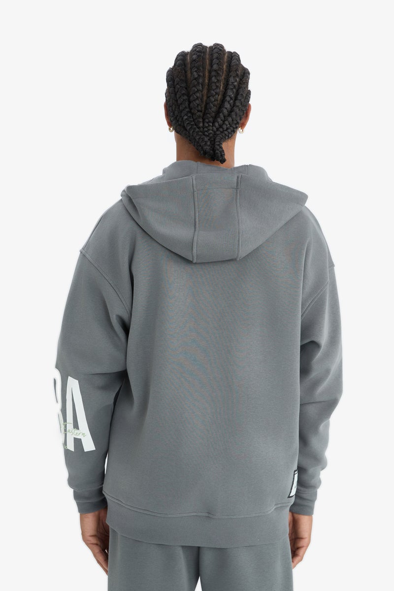 DeFacto Man DeFactoFit NBA Wordmark Oversize Fit Thick Fabric Cardigan  - Image 3