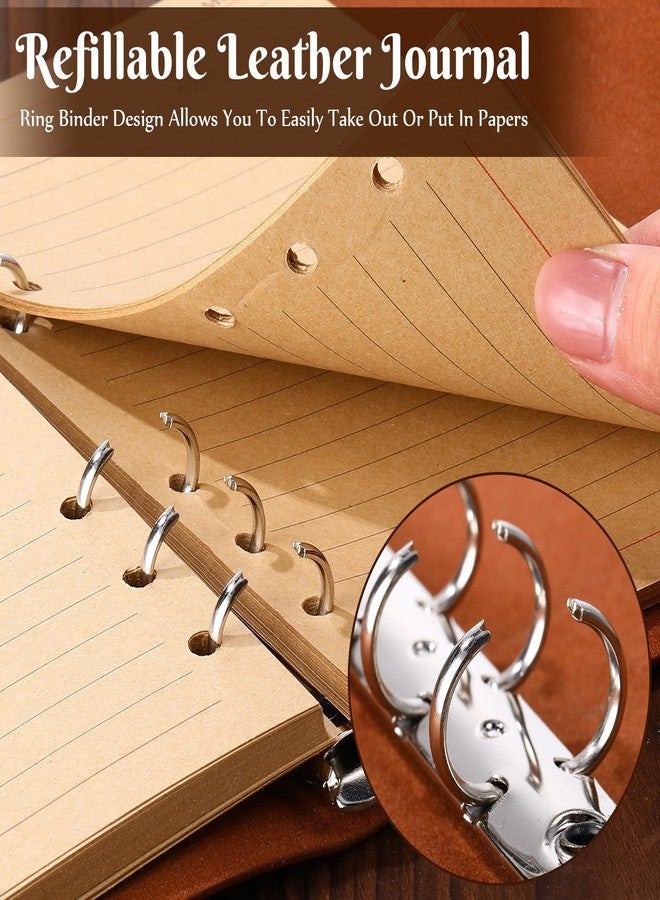 Teling 10 Pieces PU Leather Journal Tree Vintage Refillable Notebook Travel Journal Rustic Bound Diary Daily Writing Notepad with Lined Pages Gifts for Men Women(A7, 3.9'' x 5.7'') - Image 4