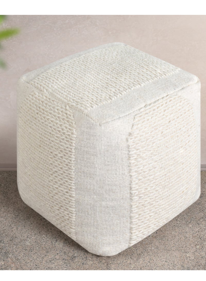 لوفت ساجو، بوف مربع، 40×40×40 سم، قماش، عاجي - Image 2