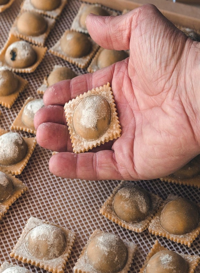 ميمورو مجموعة صانعة رافيولي (قطعتان) - قطاعة رافيولي كبيرة - مكبس رافيولي - قالب رافيولي دائري مع قطاعة - قالب رافيولي مربع - ختم رافيولي للمطبخ المنزلي - Image 3