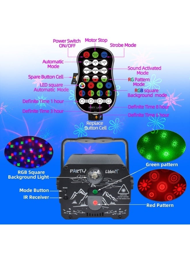 والالا أضواء دي جي للحفلات مع جهاز تحكم عن بعد، كرة ديسكو صغيرة محمولة، ضوء مسرح، مصباح ضوئي LED RGB ساطع يعمل بالصوت يعمل بمنفذ USB للغرفة والديكور المنزلي وهدية عيد الميلاد وعرض الكاريوكي - Image 2