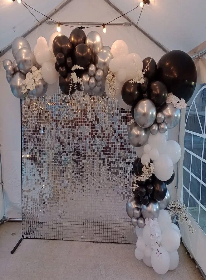 YMSZ Black and White Balloons, 50pcs 12 inch Black and White Confetti Balloons for Graduation Theme Party Supplies Wedding Birthday Graduation Party Decorations - Image 4