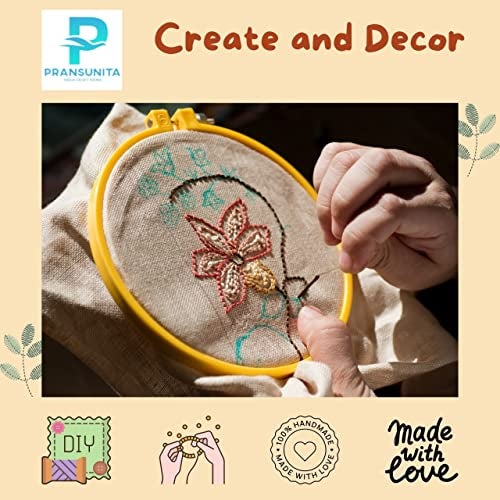 PRANSUNITA طقم تطريز DIY من PRANSUNITA للمبتدئين - يتضمن قماش ماتتي، 10 خيوط أنكر الأصلية، إطار خشبي وإبر تطريز - Image 5