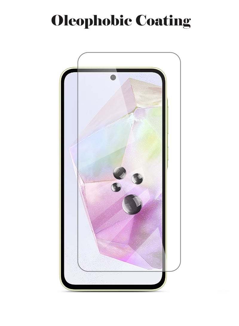 Techie HD Tempered Glass Screen Protector for Samsung Galaxy A35 - Anti Reflection Anti Bubbles 9H Hardness 0.33 mm Rounded Edges Easy Installation - Image 4