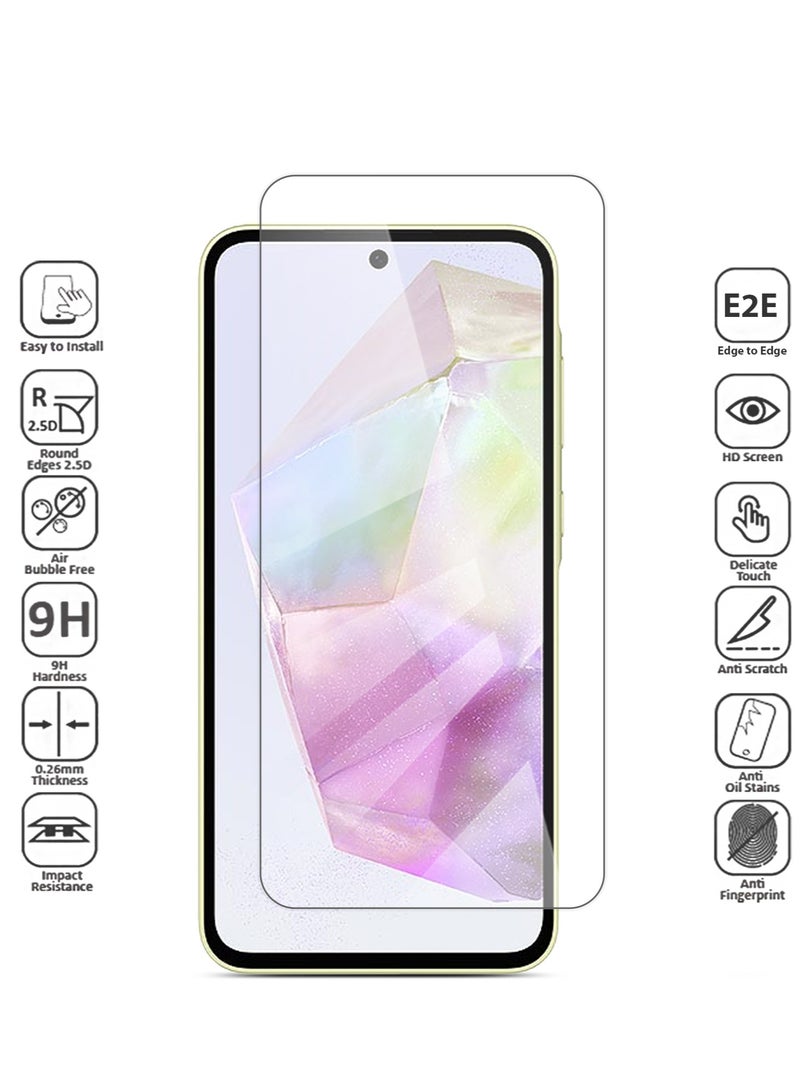 Techie HD Tempered Glass Screen Protector for Samsung Galaxy A35 - Anti Reflection Anti Bubbles 9H Hardness 0.33 mm Rounded Edges Easy Installation - Image 2