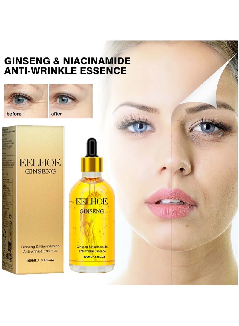 EELHOE Ginseng And Niacinamide Anti-Wrinkle Essence, Ginseng Anti Ageing Serum For Women, Fade The Eyes Of Fine Lines And Lines, Tighten The Face, Moisturize The Skin Essence - Image 4
