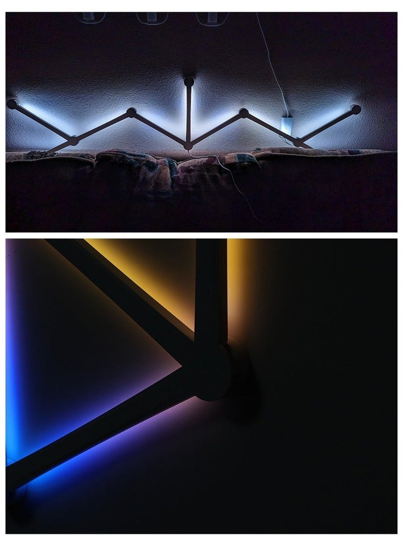 9-Light Lines LED RGB Wall Light Bluetooth Gaming Lights DIY Room for Living and Bedroom Black - Image 2