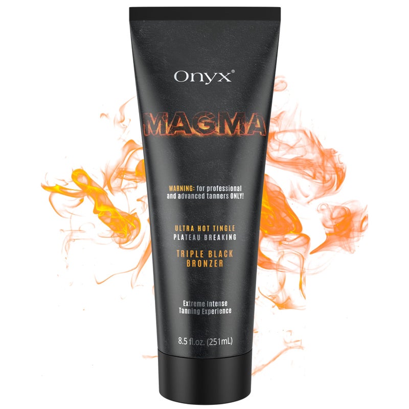 Onyx Magma Tingle Tanning Lotion for Advanced Tanners - Triple Dark Tingle Tanning Lotion for Tanning Beds, Indoor Tanning Lotion with Bronzer for Black Tan Results, Thermal Active Formula