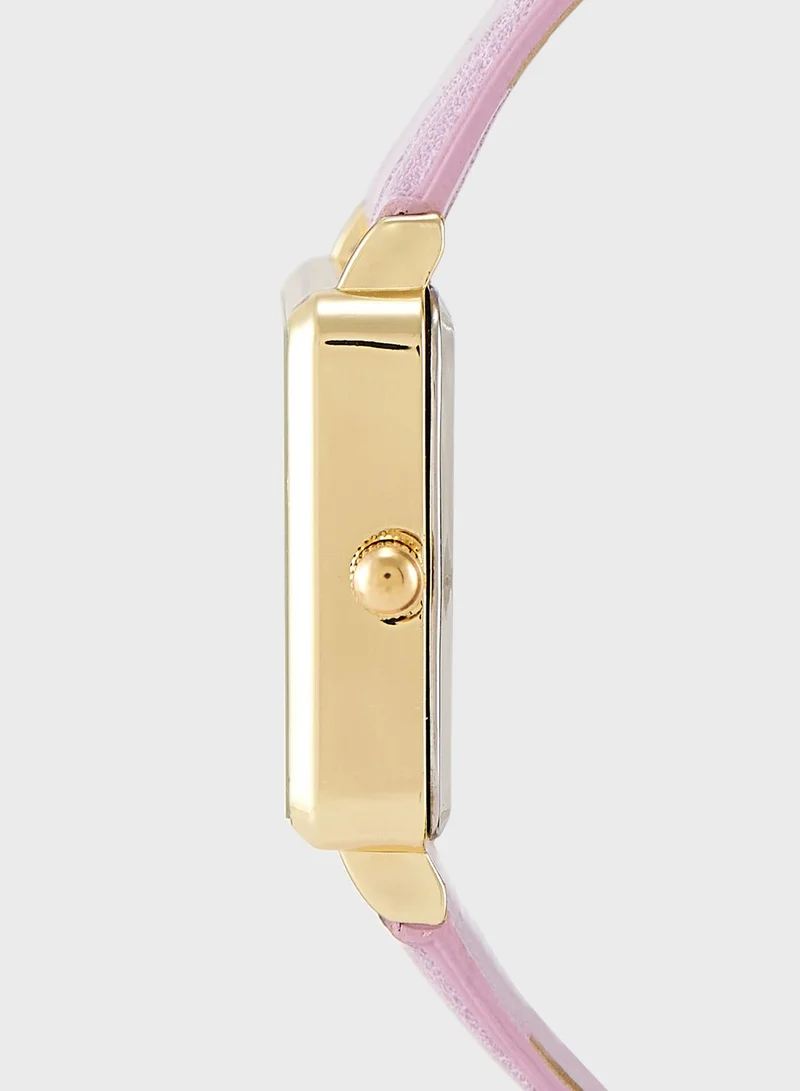 Ginger Gingham Print Croc Strap Analogue Watch