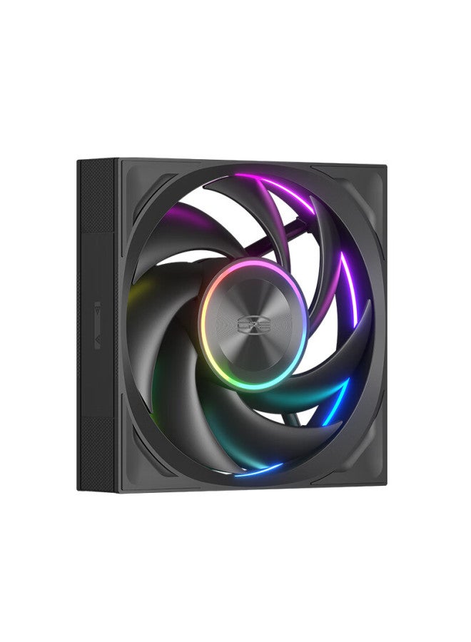 Pccooler Light Wing F7 X120 Argb Black, Jingye 12cm Case Fan, Wireless Building Block Connection/argb Synchronized Lighting/pwm Temperature Control Speed Adjustment/dual Ball Bearing - Image 2