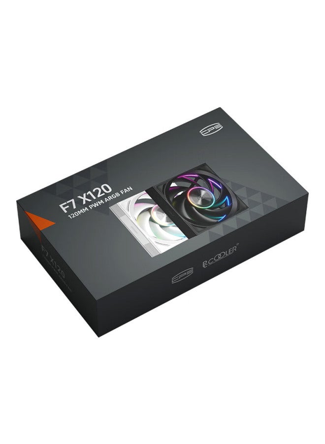 Pccooler Light Wing F7 X120 Argb Black, Jingye 12cm Case Fan, Wireless Building Block Connection/argb Synchronized Lighting/pwm Temperature Control Speed Adjustment/dual Ball Bearing - Image 5