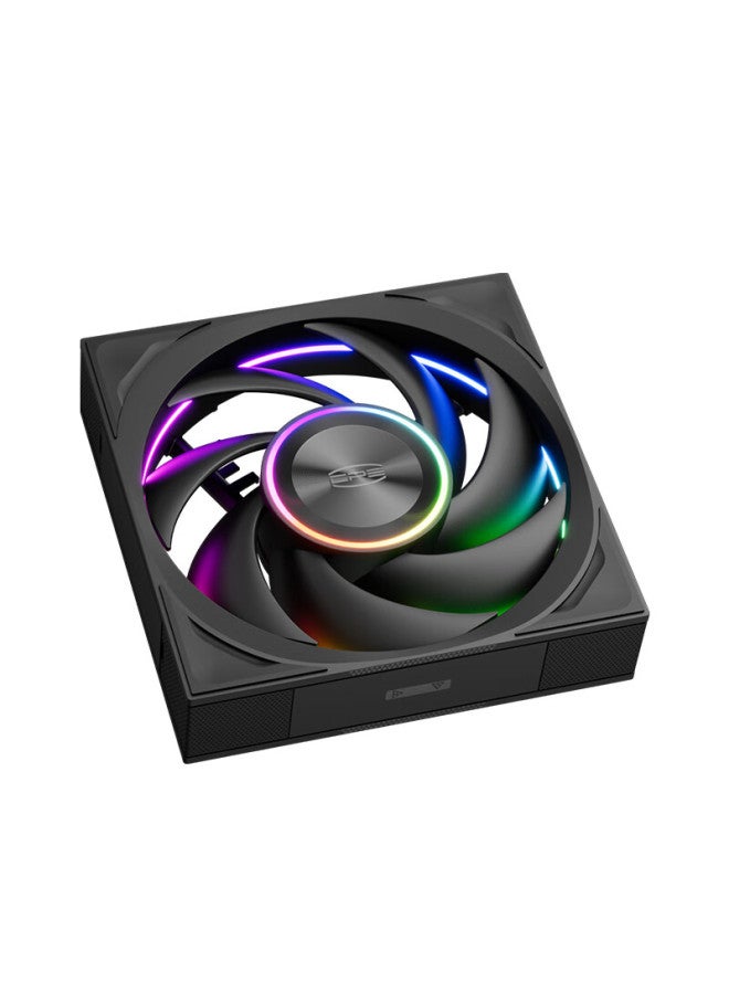 Pccooler Light Wing F7 X120 Argb Black, Jingye 12cm Case Fan, Wireless Building Block Connection/argb Synchronized Lighting/pwm Temperature Control Speed Adjustment/dual Ball Bearing - Image 3