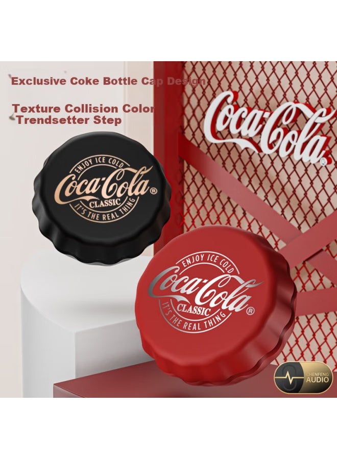 Coca-Cola سماعات أذن بلوتوث لاسلكية حقيقية من كوكا كولا نصف داخل الأذن T13 غطاء زجاجة موسيقى رياضية ألعاب سماعات | تقليل ضوضاء المكالمات | هدية رأس السنة متوافقة مع هواتف آبل وهواوي - Image 1