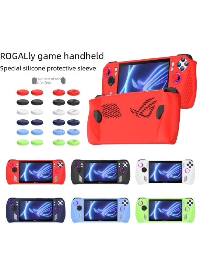Full-pack Silicone Accessories Asus Rog Handheld Console Button Cap Protective Case Digital Computer/game Console Shell-Product Color:Black-Model:Asus ROG Ally