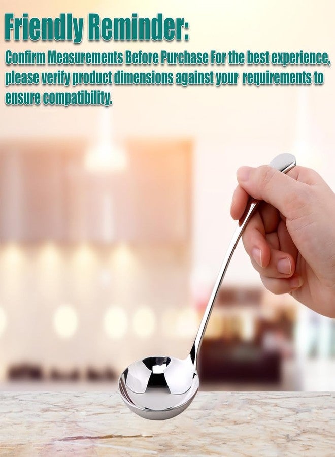 وينكوني مغرفة صغيرة من وينكوني، مغرفة مرق، مغرفة صلصة شوربة من الفولاذ المقاوم للصدأ 18/10، مغرفة 7.9 بوصة (عبوة من قطعتين، فضي). - Image 3