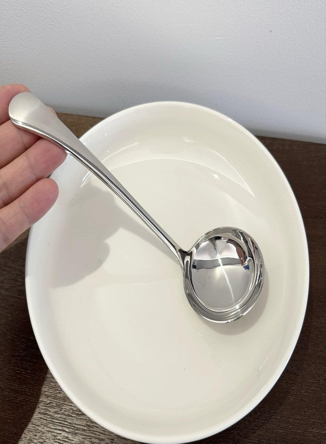 وينكوني مغرفة صغيرة من وينكوني، مغرفة مرق، مغرفة صلصة شوربة من الفولاذ المقاوم للصدأ 18/10، مغرفة 7.9 بوصة (عبوة من قطعتين، فضي). - Image 4