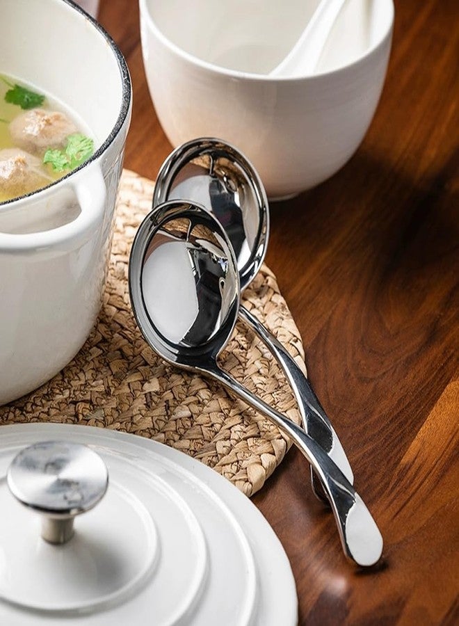 وينكوني مغرفة صغيرة من وينكوني، مغرفة مرق، مغرفة صلصة شوربة من الفولاذ المقاوم للصدأ 18/10، مغرفة 7.9 بوصة (عبوة من قطعتين، فضي). - Image 5