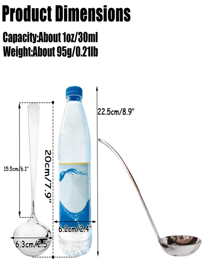 وينكوني مغرفة صغيرة من وينكوني، مغرفة مرق، مغرفة صلصة شوربة من الفولاذ المقاوم للصدأ 18/10، مغرفة 7.9 بوصة (عبوة من قطعتين، فضي). - Image 2