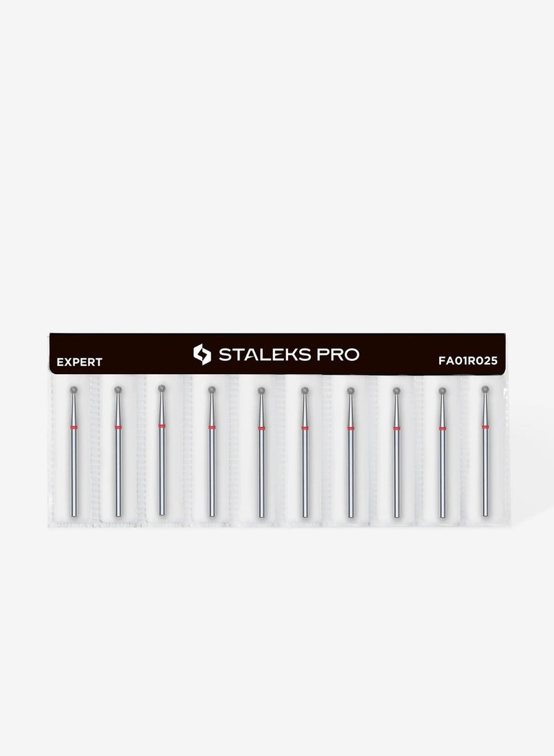 STALEKS PRO Diamond nail drill bit ball red EXPERT head diameter 2,5 mm - Image 3
