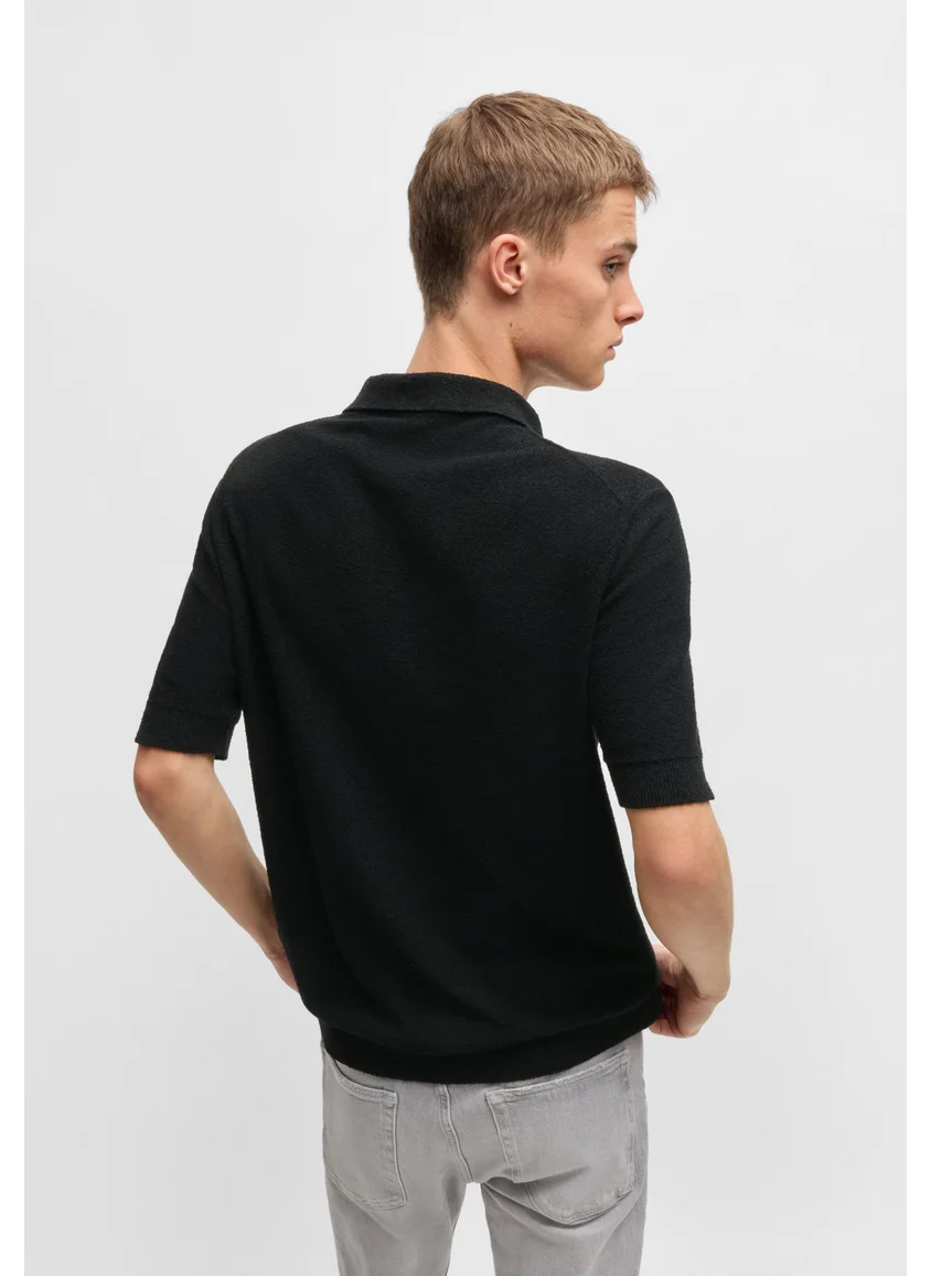 هوجو Cotton-blend knit polo with Johnny collar
