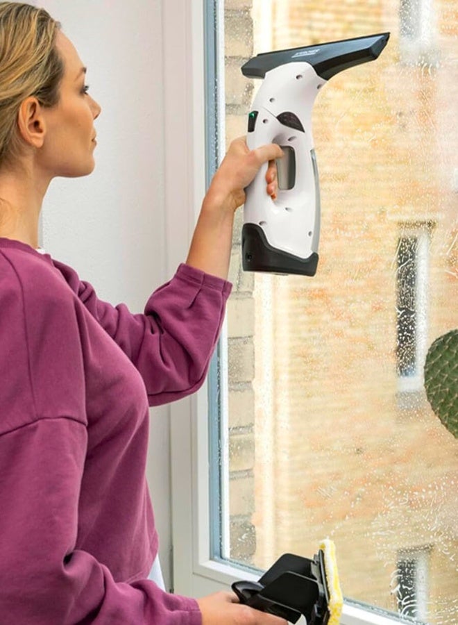 مكنسة النوافذ WV 2 Plus، وقت تشغيل البطارية: 35 دقيقة، شاشة LED لحالة البطارية، فوهة الشفط: 280 مم، زجاجة رذاذ مع قطعة قماش من الألياف الدقيقة، 20 مل من مُركّز مُنظف النوافذ - Image 4