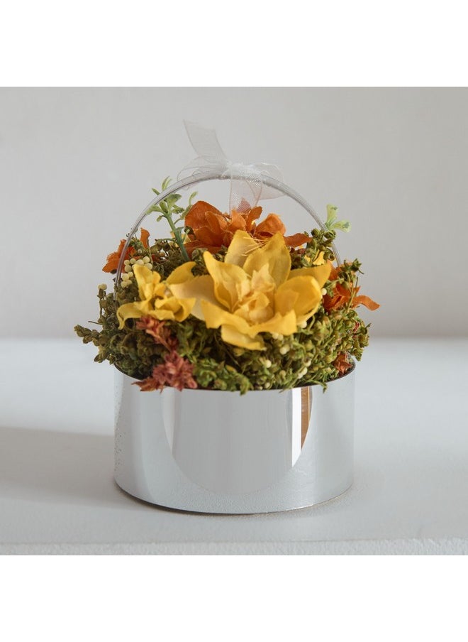 Home Box Caven Larkspur Floral Arrangement in Round Basket 9.5 x 9.5 x 10.5 cm  - Image 2