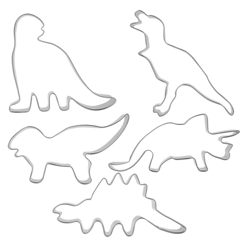 10 pcs /Set Stainless Steel Dinosaur Cookie Cutters DIY Biscuit Mold Baking Die-cutting for Fondant Dough Candy Pastry - Image 4