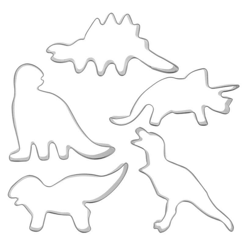 10 pcs /Set Stainless Steel Dinosaur Cookie Cutters DIY Biscuit Mold Baking Die-cutting for Fondant Dough Candy Pastry - Image 1