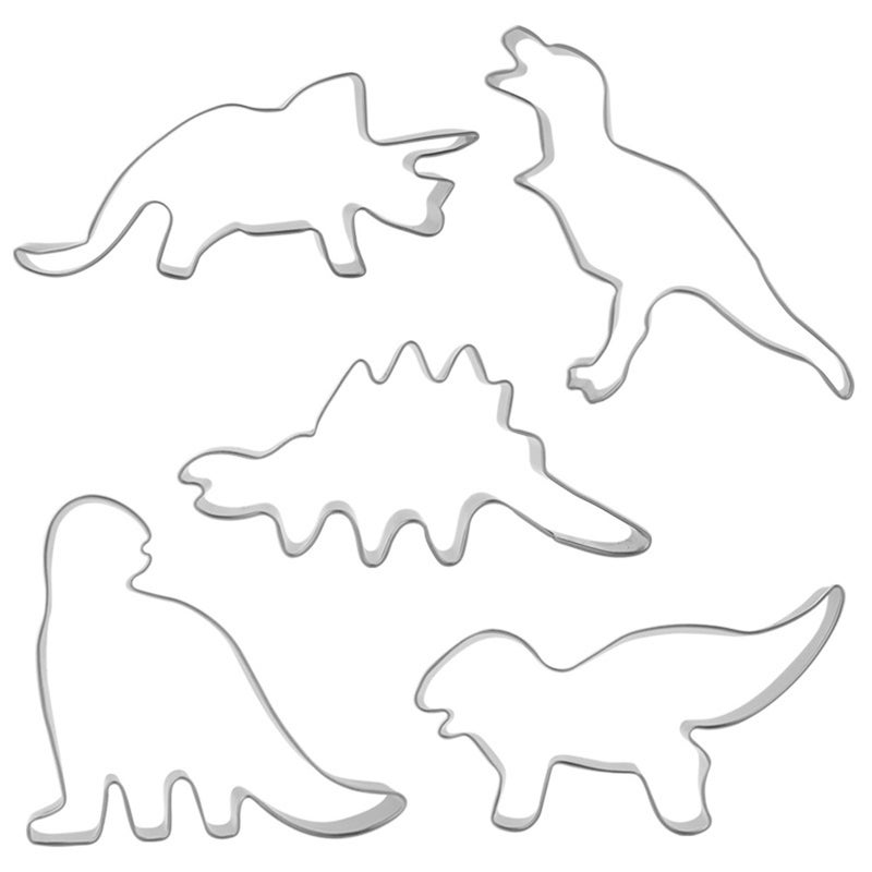 10 pcs /Set Stainless Steel Dinosaur Cookie Cutters DIY Biscuit Mold Baking Die-cutting for Fondant Dough Candy Pastry - Image 2