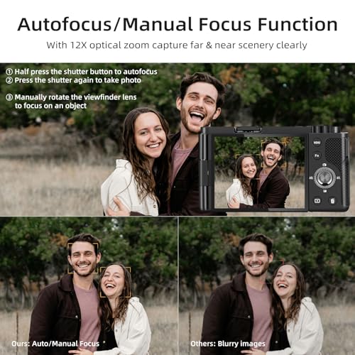 ORDRO G730 5K Mirrorless Camera 12x Optical Zoom, 3.2" Vari-Angle Touchscreen, Auto/Manual Focus for Vlogging and Photography - Image 4