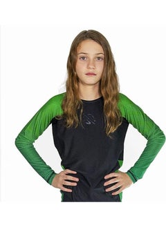 Sanabul  Kids Long Sleeve Rash Guard – Comfortable, Durable, SPF 50 Protection | Ideal for BJJ, MMA & More | Boys & Girls Fit (Green, Large)  - Image 4