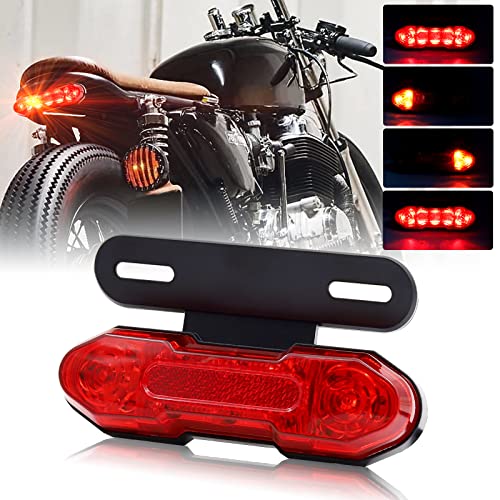NWpangu Integrated Motorcycle Tail Light Brake Stop Lamp with License Plate Bracket Turn Signal Lights Universal for Motorcycles SUV ATV Dirt Bike Red Lens - Image 3