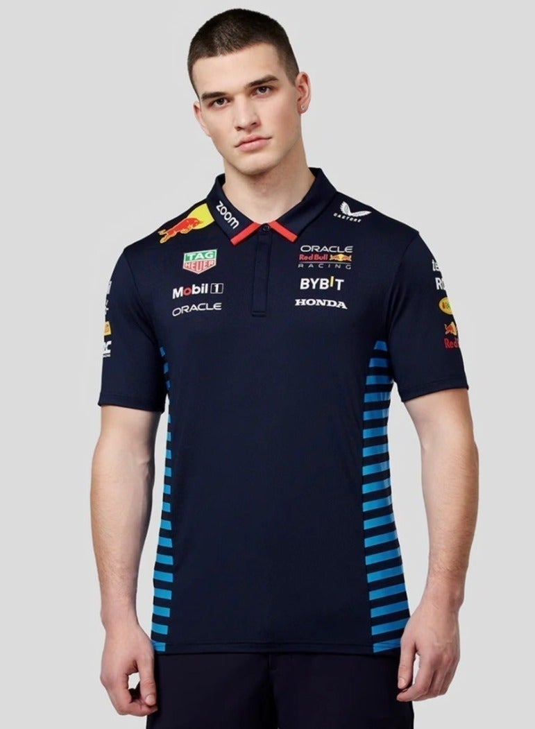 Red Bull Racing Men's Official Teamline Short Sleeve Polo Shirt - Image 1