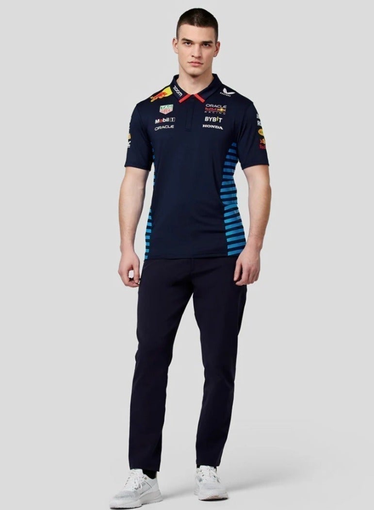 Red Bull Racing Men's Official Teamline Short Sleeve Polo Shirt - Image 3