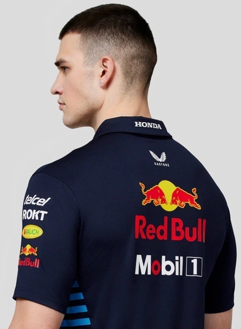 Red Bull Racing Men's Official Teamline Short Sleeve Polo Shirt - Image 5