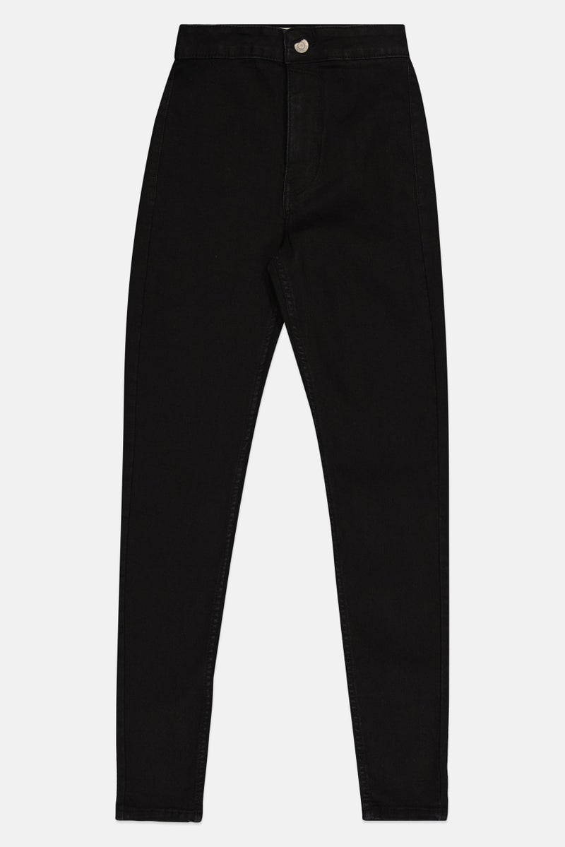 Bershka Women Regular Fit Plain Stretchable Jeans, Black - Image 2