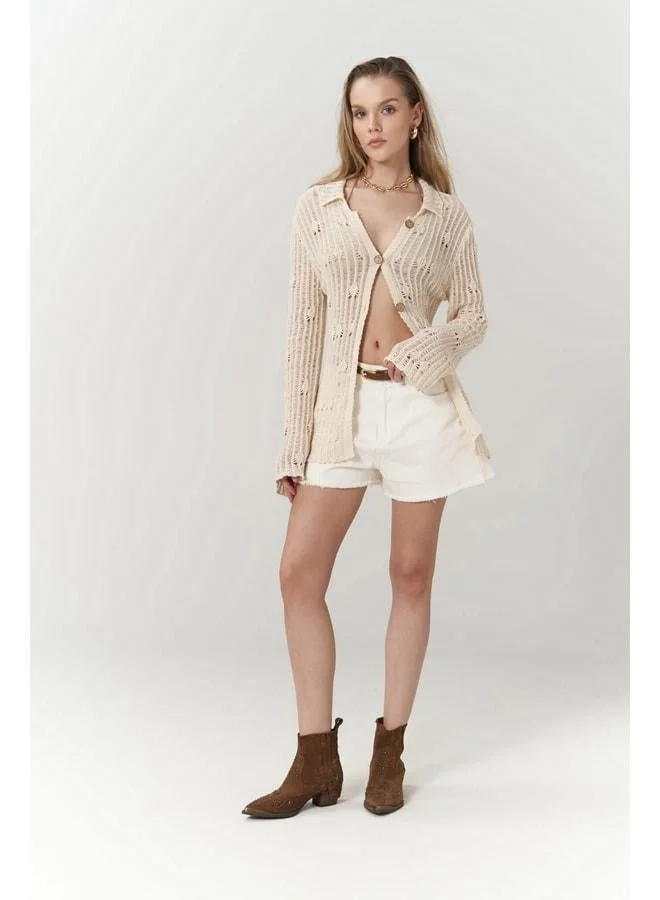 Bohemai Elena Beige Knit Cardigan