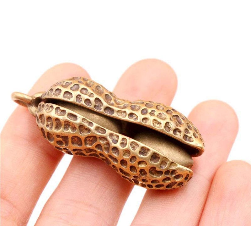 AKOAK Vintage Style Brass Key Pendant Cute Peanut Key Accessories for Keychains, Car Key Chains, Bracelets - Image 3