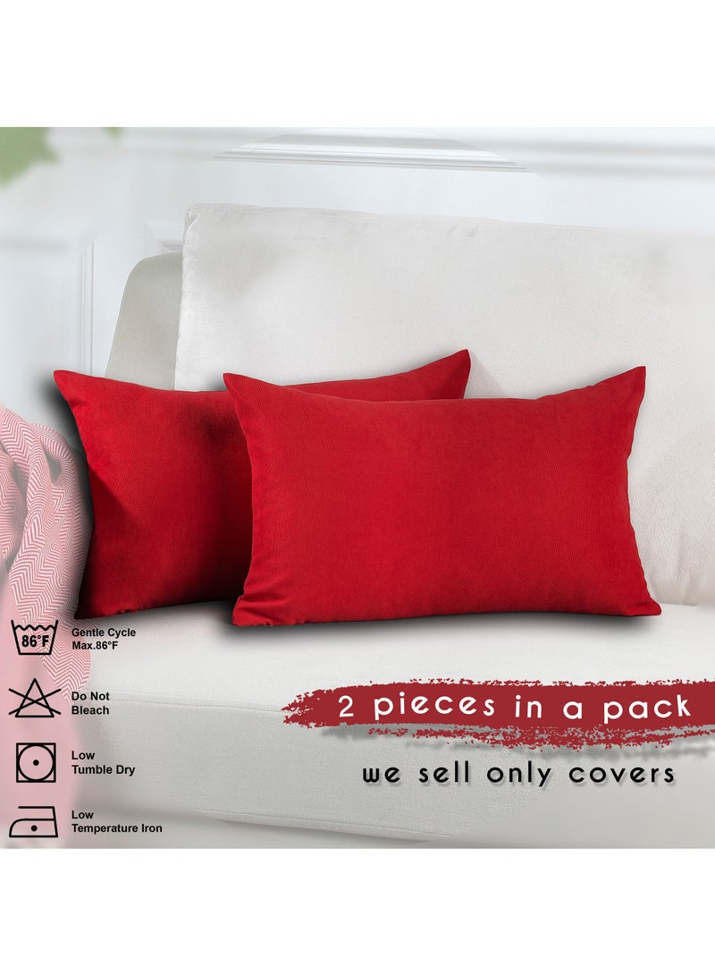 Zeenah Furniture Decorative Solid Color Invisible Zipper Diamond Cushion Cover Velvet Look Throw Pillow Set of 2 Cases for Chair Couch Bedroom & Livingroom Pillowcase - Image 2