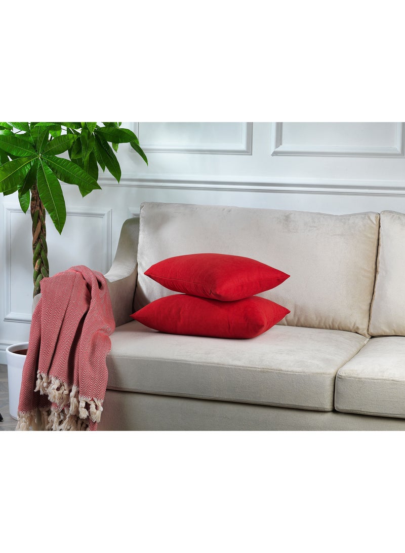 Zeenah Furniture Decorative Solid Color Invisible Zipper Diamond Cushion Cover Velvet Look Throw Pillow Set of 2 Cases for Chair Couch Bedroom & Livingroom Pillowcase - Image 5