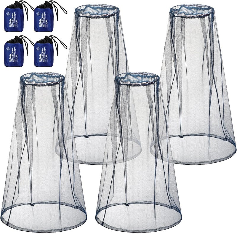 Hestya 4 Pack Mosquito Bug Net Mesh for Head Mosquito Net Face Fly Netting Hood from Insect Bugs Gnats for Outdoor - Image 1