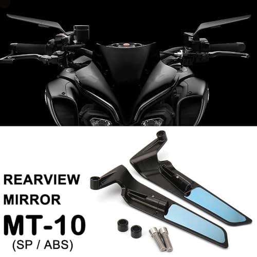 WALIPILUSI Motorcycle Rearview Wing Mirrors Compatible with Yamaha MT 09/MT-09 SP/MT-10/MT-07 Motorcycle Blue Anti-glare Handlebar Mount Side Mirrors Rotating Rear View Mirrors Fits for 790 Duke/890 Duke R - Image 3