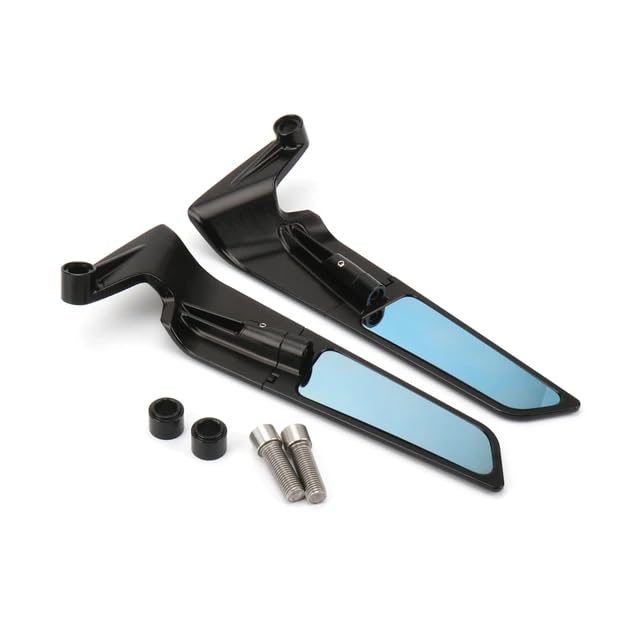 WALIPILUSI Motorcycle Rearview Wing Mirrors Compatible with Yamaha MT 09/MT-09 SP/MT-10/MT-07 Motorcycle Blue Anti-glare Handlebar Mount Side Mirrors Rotating Rear View Mirrors Fits for 790 Duke/890 Duke R - Image 1